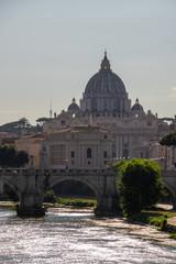 Fototapeta premium Saint Peter's Basilica, view from river Tiber, Rome