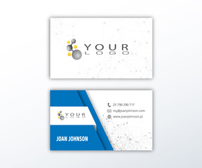 Creative business card template blue and white color.