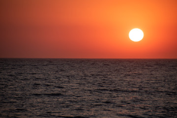 Sunset from the beautiful beach of Santa Marinella, close to Rome, Italy