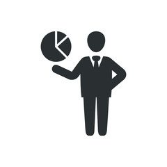 Businessman with pie graph icon