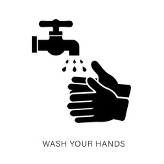 Hand Washing Flat Icon Isolated on white Vector.