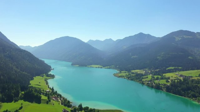 Weissensee in the K&auml;rnten region. View to the famous lake in the South of Austria during summer.