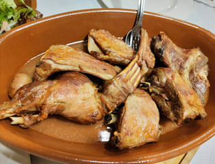 Lechazo asado en la ciudad de Leon
