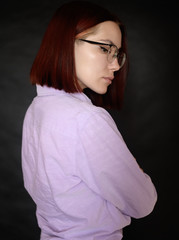 Portrait of a beautiful young woman. Selective focus.