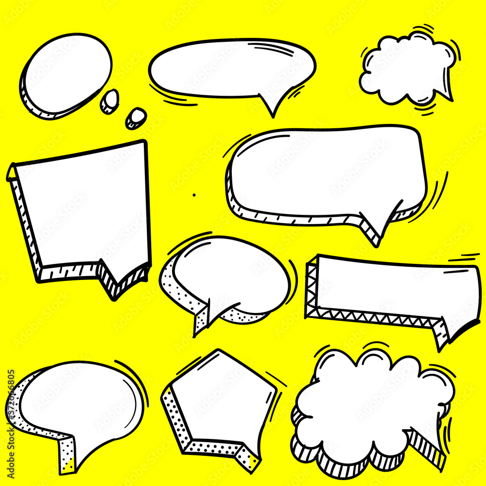 Poster speech bubble comic pop art set. retro empty design elements dialog clouds with halftone dot backgro