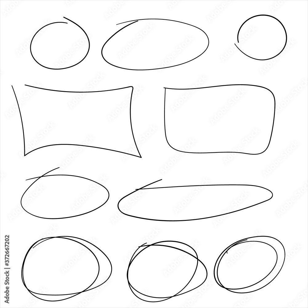Poster Arrows circles and abstract doodle writing design vector set