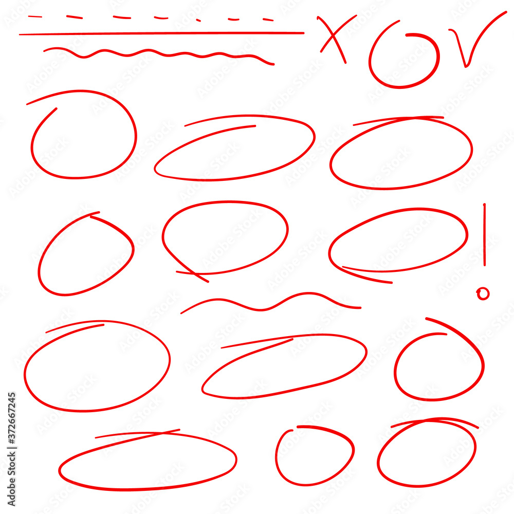 Poster Arrows circles and abstract doodle writing design vector set