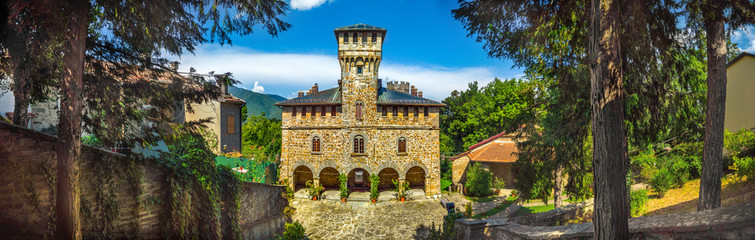 castle horizontal background small castle Manservisi near Bologna - Emilia Romagna region - Italy
