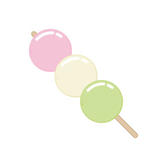 Mochi stick. free space for text. Mochi vector on white background.
