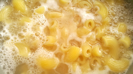 The pasta is boiled in water. Vegan dish.