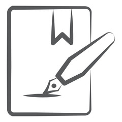 
Book with ballpoint showing writing book icon
