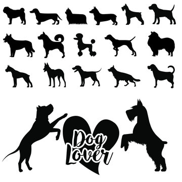 Dog Vector icon set. Pet illustration sign collection. Paw symbol,