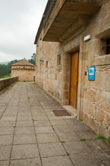 Fototapeta na wymiar 2 nd category hostel banner in Moraime monastery in Galicia