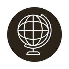 Obraz premium sphere world planet in base block style icon