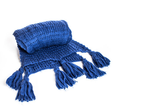 winter woolen scarf isolated on white background