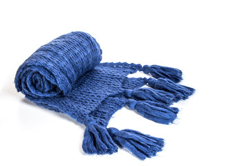 winter woolen scarf isolated on white background