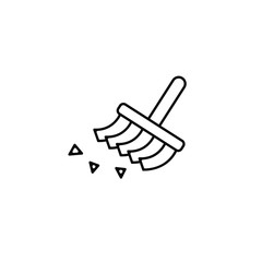 sweeper thin icon isolated on white background, simple line icon for your work.
