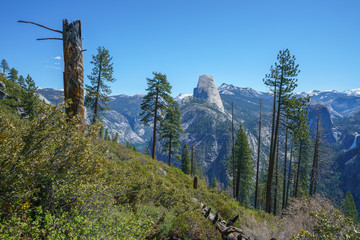 hiking the panorama trail in yosemite national park, california, usa