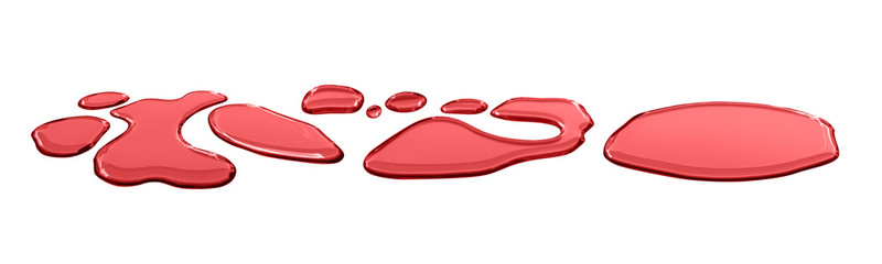 real image, of spilled Red wine water drop or Strawberry juice on the floor isolated on white...