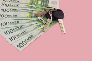 the keys to the beauty salon are on the notes with a nominee of 100 euros