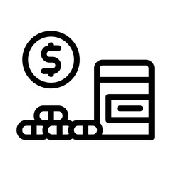 medicaments buy icon vector. medicaments buy sign. isolated contour symbol illustration