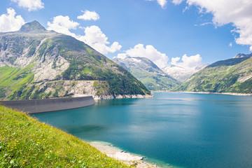 Reservoir Lake "Kölnbreinspeicher" and dam in state of Carinthia, Austria