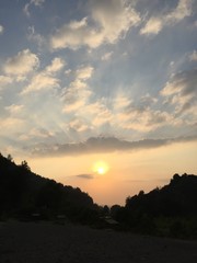 sunset in the mountains