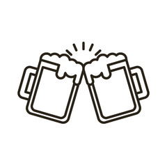 beer jars oktoberfest line icons