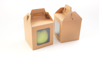 Packgage of cardboard boxes on white background
