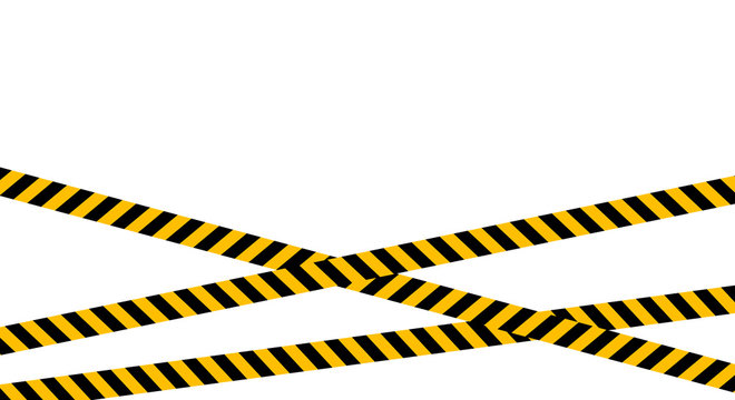 Blank Web Page Covered With Yellow Tape