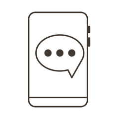 smartphone device with speech bubble line style icon