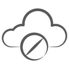
Doodle line design of cloud access denied icon
