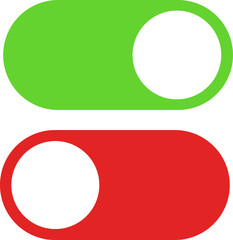 Toggle switch vector icon, On and Off position simple icons