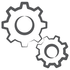 
Setting gears icon in hand drawn vector design 
