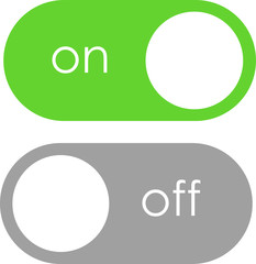 Toggle switch vector icon, On and Off position simple icons