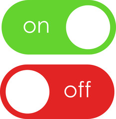 Toggle switch vector icon, On and Off position simple icons