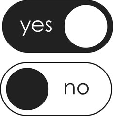 Toggle switch vector icon, On and Off position simple icons