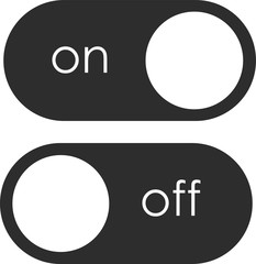 Toggle switch vector icon, On and Off position simple icons