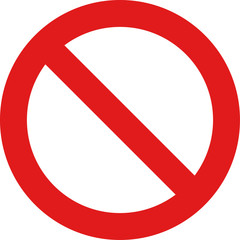 Prohibited simple red sign icon