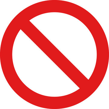Prohibited simple red sign icon