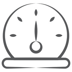 
An instrument on a vehicle's dashboard, speedometer icon
