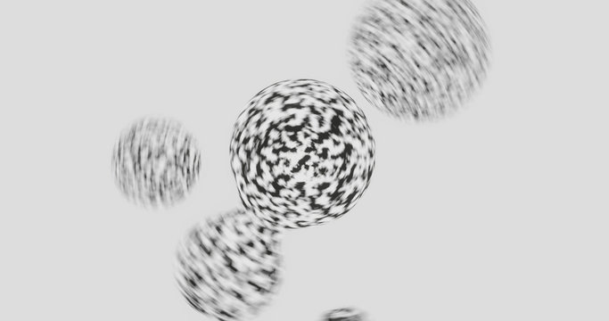 Fototapeta Render with rotating merging monochrome cells