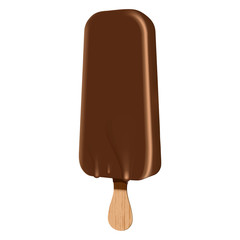Ice cream covered by milk chocolate. Fully re-size-able realistic vector illustration and scale-able with high resolution.