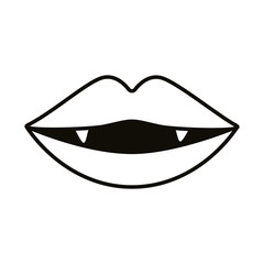 Obraz premium dracula mouth halloween line style icon