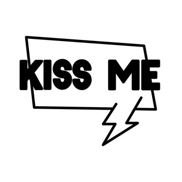 recommend clip art: speech bubble with kiss me word pop art line style