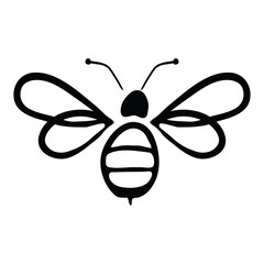 Vector Illustration Hand-drawn Silhouette Of A Bee. for your design. Suitable for design corporate identity, labels, packing.