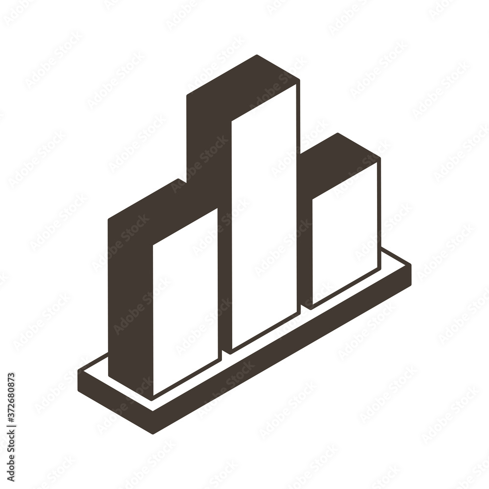 Poster bars chart line style icon vector design