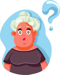 Women Feeling Insecure Having Questions Vector Cartoon