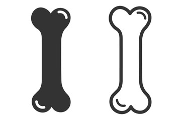 Dog bone flat and line icons. Isolated vector logo illustration.