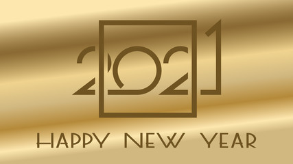 Luxury 2021 Happy New Year elegant design. Vector logo illustration of gold numbers 2021,